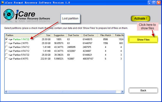 recover lost partition